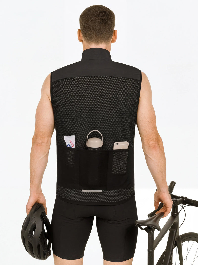 QUALICOS Men’s Windproof Cycling Vest with Pockets-15