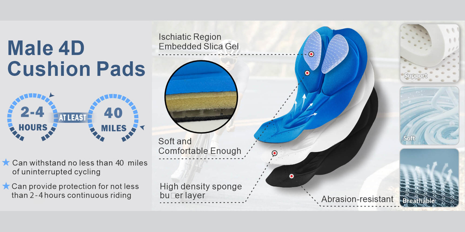 QUALICOS Men’s Cycling Bib Shorts-5