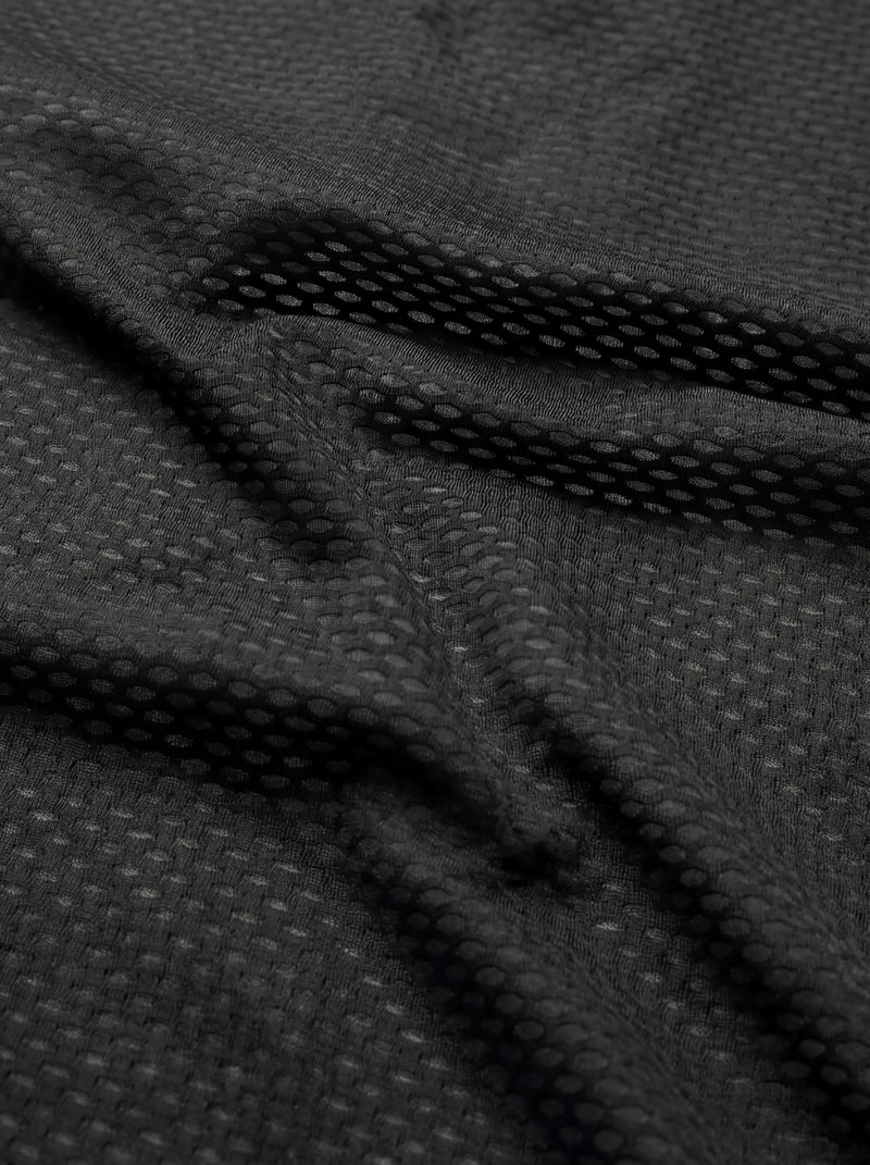 QUALICOS Men's Windproof Cycling Vest close-up breathable black mesh fabric for airflow and comfort