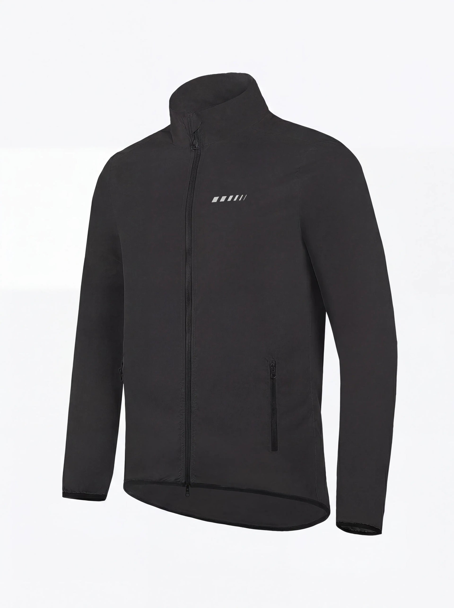 QUALICOS Men's Windproof Long Sleeve Jacket black lightweight cycling jacket with full zipper