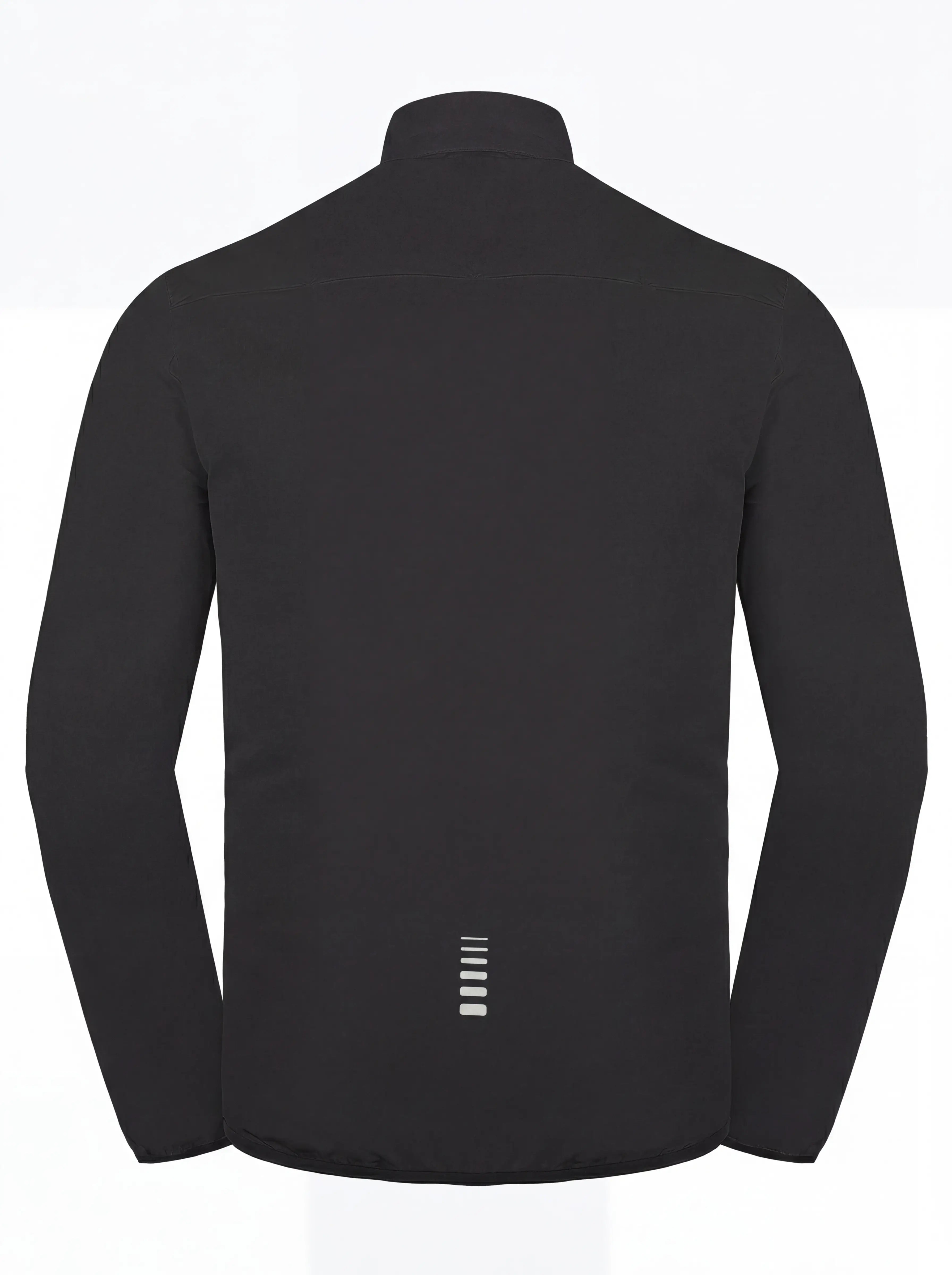QUALICOS Men's Windproof Long Sleeve Jacket back view with reflective detail for cycling