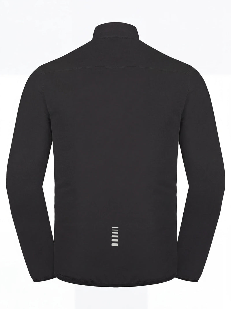 QUALICOS Men's Windproof Long Sleeve Jacket back view with reflective detail for cycling