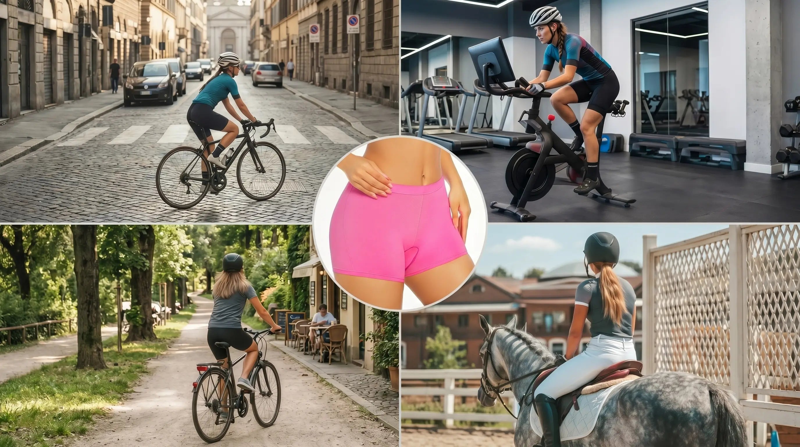 QUALICOS Women's Padded Boxer Briefs for commuting, indoor cycling, city rides and horse riding