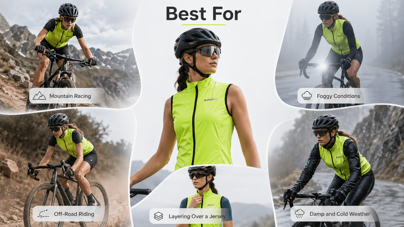 QUALICOS Women's Windproof Cycling Vest with Pocket for mountain, off-road, foggy, damp, and layered rides