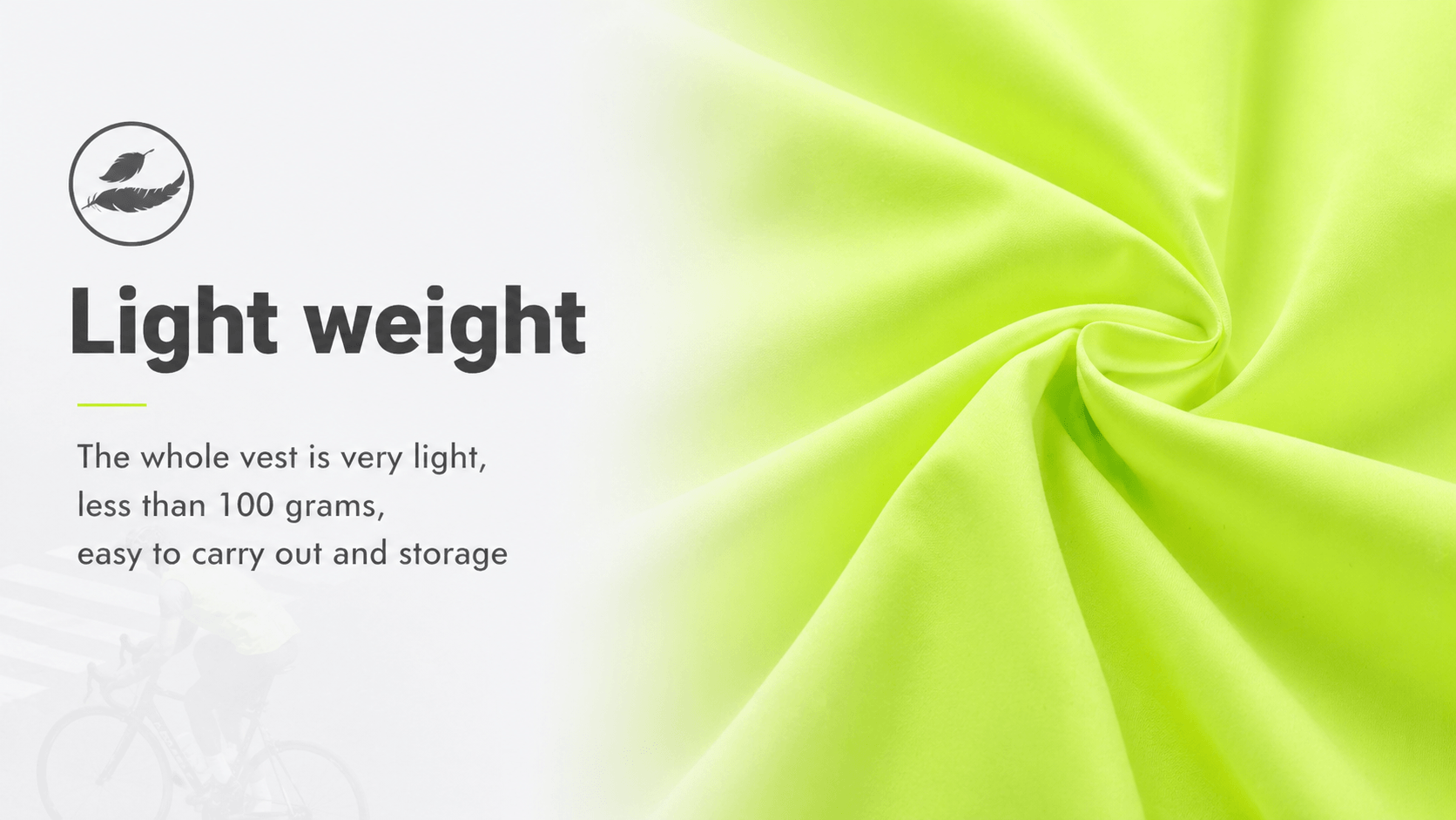 QUALICOS Women's Windproof Cycling Vest with Pocket lightweight high-vis fabric, under 100g and easy to carry
