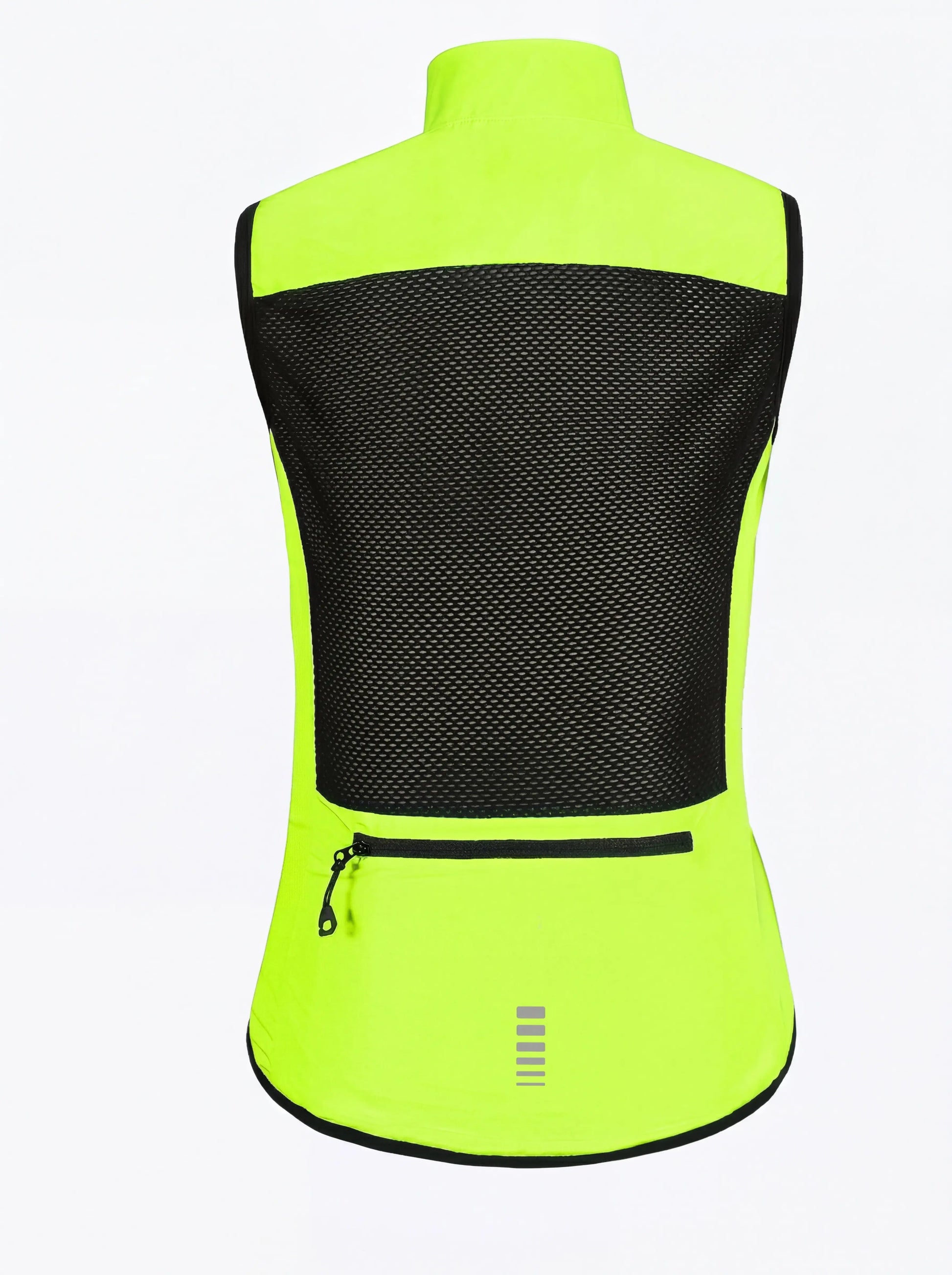 QUALICOS Women's Windproof Cycling Vest with Pocket rear view, breathable mesh back and rear zip pocket
